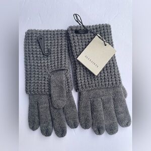 All Saints Charcoal Knit Gloves
